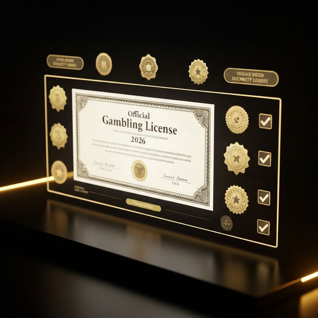 Online casino license verification — official gaming authority certificate and trust badges